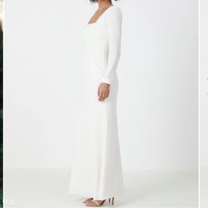 BCBGMAXAZRIA Faye Square Neck Evening Gown